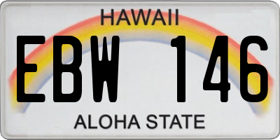 HI license plate EBW146
