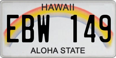 HI license plate EBW149