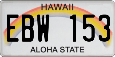 HI license plate EBW153