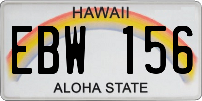 HI license plate EBW156