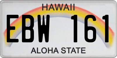 HI license plate EBW161