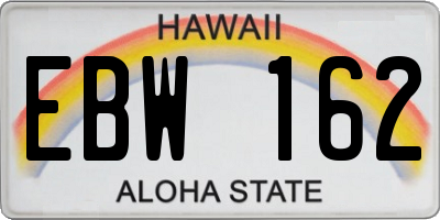 HI license plate EBW162