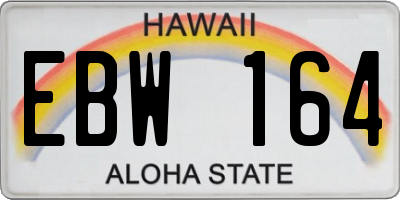 HI license plate EBW164