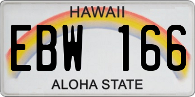 HI license plate EBW166