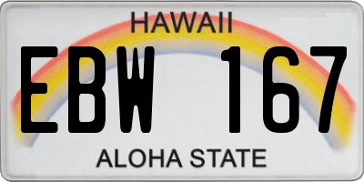 HI license plate EBW167