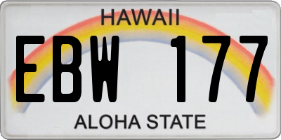HI license plate EBW177