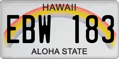 HI license plate EBW183