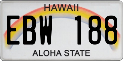 HI license plate EBW188