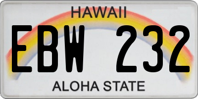 HI license plate EBW232