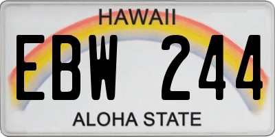 HI license plate EBW244