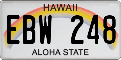 HI license plate EBW248