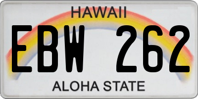 HI license plate EBW262