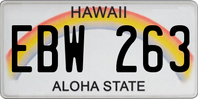 HI license plate EBW263