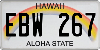 HI license plate EBW267