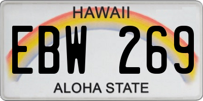 HI license plate EBW269