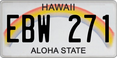 HI license plate EBW271