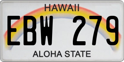 HI license plate EBW279