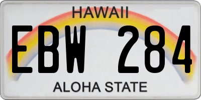 HI license plate EBW284