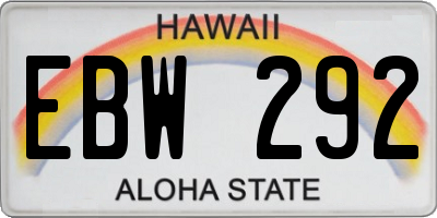 HI license plate EBW292