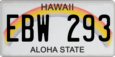 HI license plate EBW293