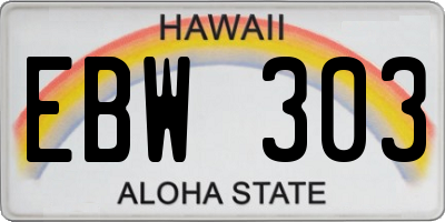 HI license plate EBW303
