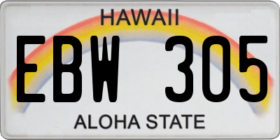 HI license plate EBW305