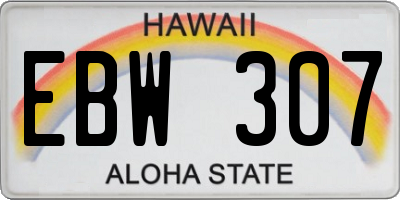 HI license plate EBW307