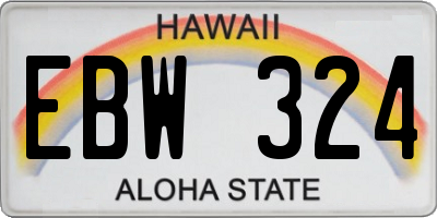 HI license plate EBW324