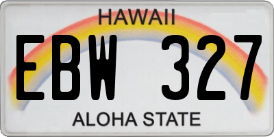 HI license plate EBW327
