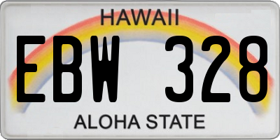 HI license plate EBW328