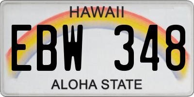 HI license plate EBW348