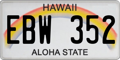 HI license plate EBW352