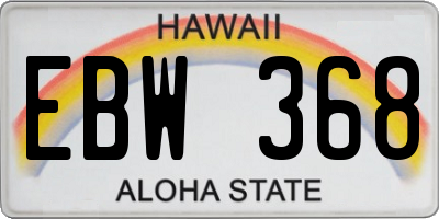 HI license plate EBW368