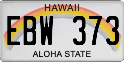 HI license plate EBW373