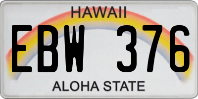 HI license plate EBW376