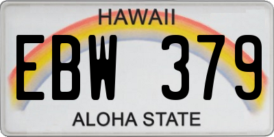 HI license plate EBW379