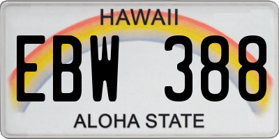 HI license plate EBW388