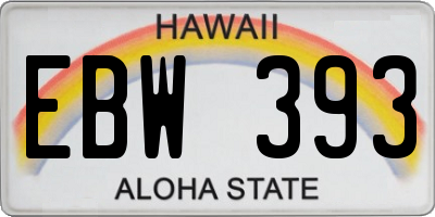 HI license plate EBW393