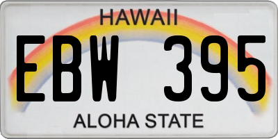 HI license plate EBW395