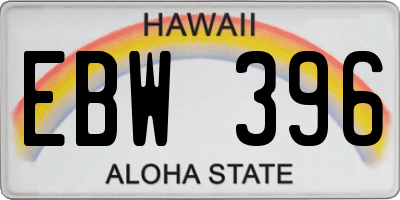 HI license plate EBW396