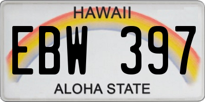 HI license plate EBW397