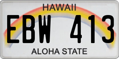 HI license plate EBW413