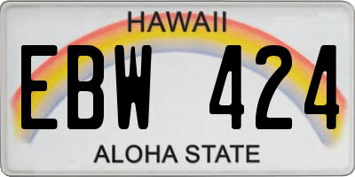 HI license plate EBW424