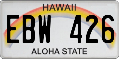 HI license plate EBW426