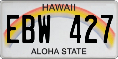 HI license plate EBW427