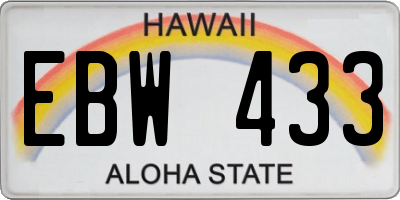 HI license plate EBW433
