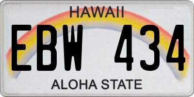 HI license plate EBW434