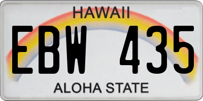 HI license plate EBW435