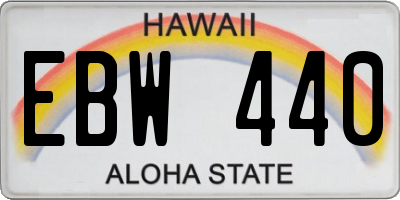 HI license plate EBW440