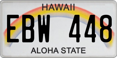 HI license plate EBW448